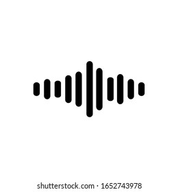 Sound wave outline icon isolated. Symbol, logo illustration for mobile concept and web design.