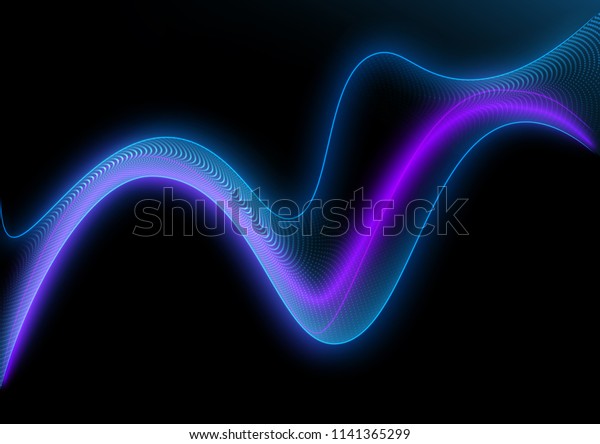 Sound wave, particle flow, effect in\
motion. Blurred bubbles vector abstract background. Abstract web\
smooth soft dividing lines. Vector\
illustration