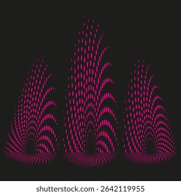 Sound wave pattern. Audio frequency visual. Purple equalizer vector. Music rhythm display.
