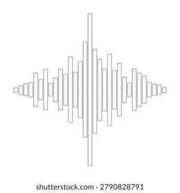 Sound wave pattern design element for audio music visualization projects and creative multimedia compositions