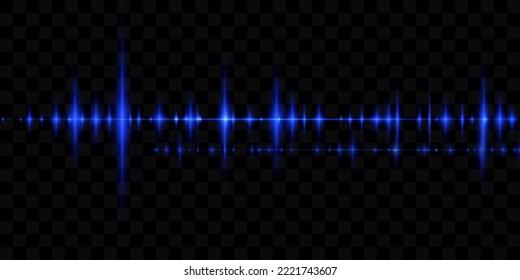 Sound wave pattern (easily editable file) On a transparent background.