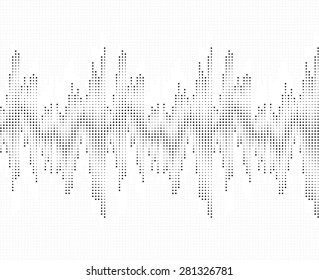 Sound wave pattern. Isolated on white background. Vector illustration