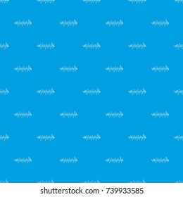 Sound wave pattern repeat seamless in blue color for any design. Vector geometric illustration