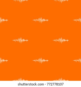 Sound wave pattern repeat seamless in orange color for any design. Vector geometric illustration