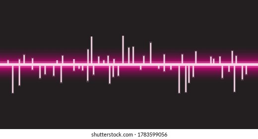 sound wave pink in the dark background.