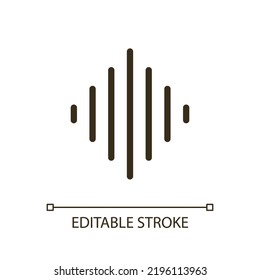 Sound wave pixel perfect RGB color ui icon. Audio track of film. Record voice. Simple filled line element. GUI, UX design for mobile app. Vector isolated pictogram. Editable stroke. Arial font used