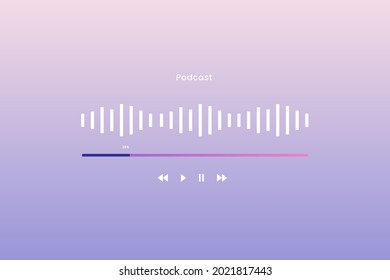 Ola sonora. Tema de podcast de estilo plano. Ilustración vectorial moderna sobre un fondo claro.