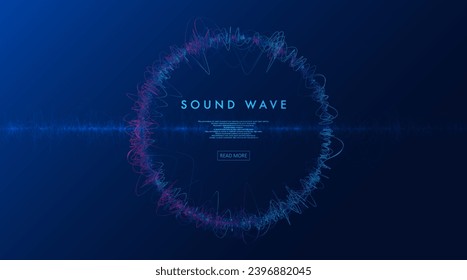 Sound wave poster. Abstract circle waves. Graphic concept for your design