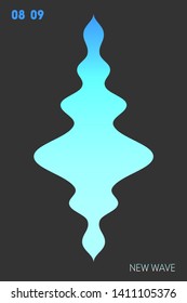 Sound wave poster template. Electronic music symbol