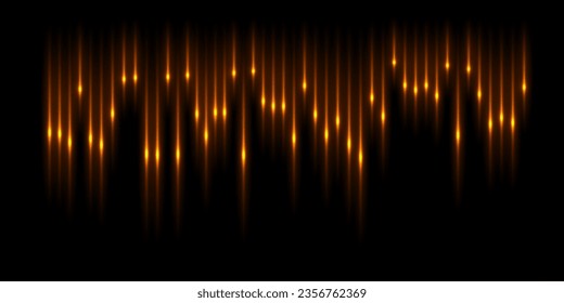 Sound wave pulse with frequency lines and glow light effect vector illustration. Abstract spectrum waveform pattern, equalizer graph of audio energy, digital signal of recording, voice, music or song.