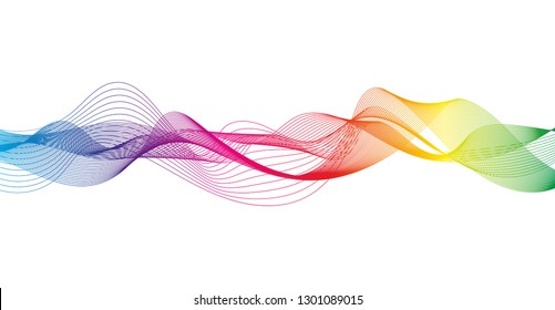 Sound wave rhythm. Abstract wavy stripes on a white background isolated. Creative line art.