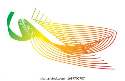 Sound wave rhythm. Abstract wavy stripes on a white background isolated. Creative line art.