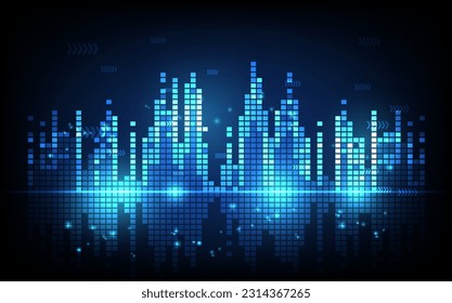 Sound wave rhythm background, technology concept, futuristic digital innovation background vector illustration