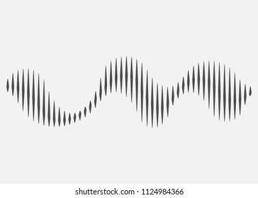  	
Sound wave rhythm.  Sound wave isolated on white background. Vector illustration. Eps 10.