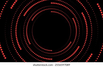 Sound wave rhythm lines spiral dynamic abstract vector background in circle dot shape