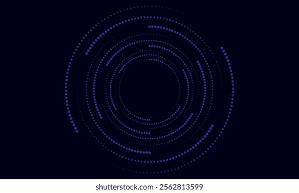 Sound wave rhythm lines spiral dynamic abstract vector background in circle dot shape