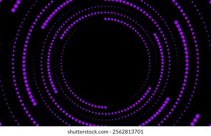 Sound wave rhythm lines spiral dynamic abstract vector background in circle dot shape.. purple