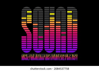 Sound Wave Rhythm Style Font Design, Alphabet Letters And Numbers Vector Illustration