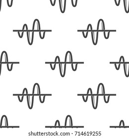 Sound wave seamless pattern. Vector illustration for backgrounds