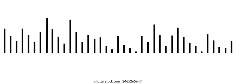 Sound wave set. Sound waves, Equalizer, Audio waves, Radio signal, Music. Recording. On White Background Vector illustration.