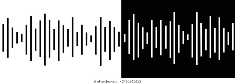 Sound wave set. Sound waves, Equalizer, Audio waves, Radio signal, Music. Recording. On White Background Vector illustration.