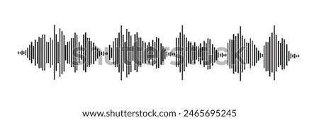 The sound wave set. Sound waves for voice message. Audio wave icon. Waveform pattern for music player or app. Recording music. Equalizer template.
