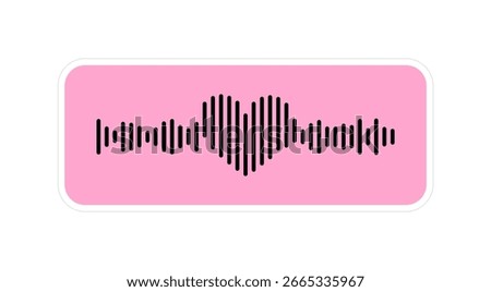 Sound wave in the shape of a heart icon