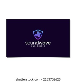 DISEÑO DE LOGOTIPOS DE OLA DE SONIDO Y DE ESCUDO