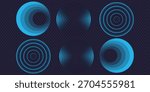 Sound wave. Signal concentric circle. Round light effect. Wifi range. Radio station signal. Water ripple with circle waves. A place or a painful point. Radar screen. Vector effect.