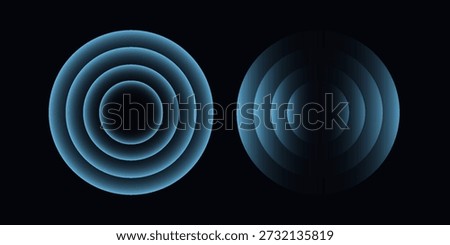 Sound wave. Signal concentric circle. Round light effect. Wifi range. Radio station signal. Water ripple with circle waves. A place or a painful point. Radar screen. Vector effect.	
