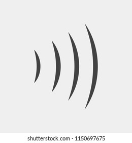 Sound wave signal vector illustration. Radio wave radiation. Wai Fi connection. Layers grouped for easy editing illustration. For your design.