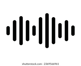 Sound wave silhouette vector art white background