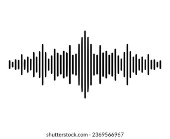 Sound wave silhouette vector art white background