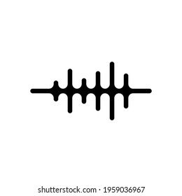 Sound wave, simple icon. Black icon on white background