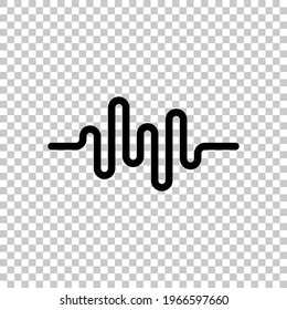 Sound wave, simple icon. Black editable linear symbol on transparent background