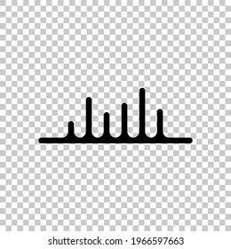 Sound wave, simple icon. Black editable linear symbol on transparent background