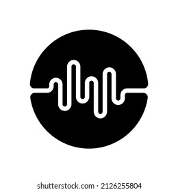 Sound wave, simple icon. Black icon on white background