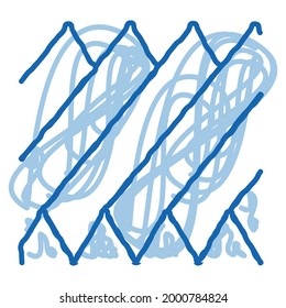 sound wave sketch icon vector. Hand drawn blue doodle line art sound wave sign. isolated symbol illustration