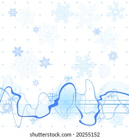 ondas de sonido y copos de nieve