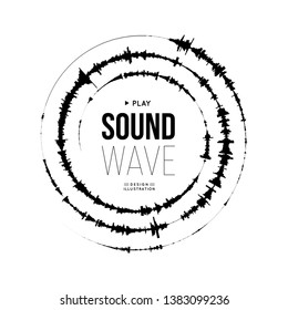 Sound wave spiral form. Vector illustration on white background
