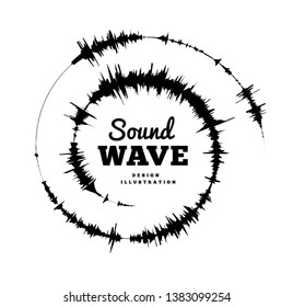 Sound wave spiral form. Vector illustration on white background