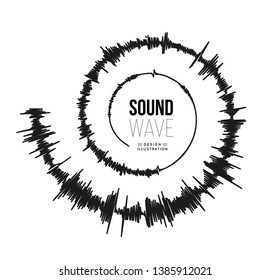 Sound wave spiral form. Vector illustration on white background