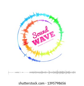Sound wave spiral form. Vector illustration on white background