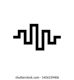 Sound wave with square shape logo. Technology icon concept. Vector illustration