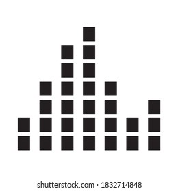 onda de sonido con formas cuadradas sobre fondo blanco, ilustración vectorial