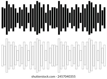 Sound Wave Symbol of Equaliser. Isolated on white  background. Vector Illustration . eps 10