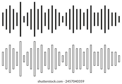 Sound Wave Symbol of Equaliser. Isolated on white  background. Vector Illustration . eps 10