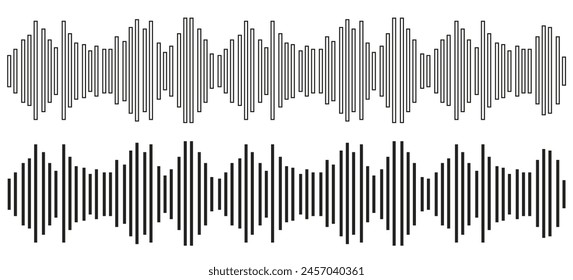 Sound Wave Symbol of Equaliser. Isolated on white  background. Vector Illustration . eps 10