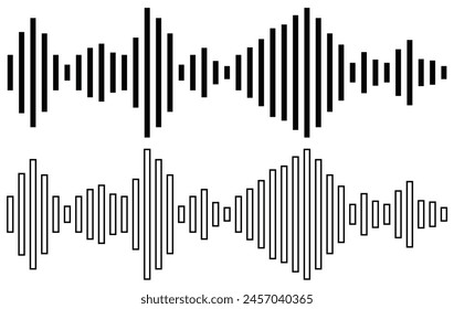 Sound Wave Symbol of Equaliser. Isolated on white  background. Vector Illustration . eps 10