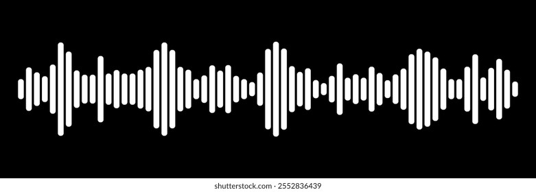 Símbolo de Onda Sonora do Equalizador. Isolado no plano de fundo preto.